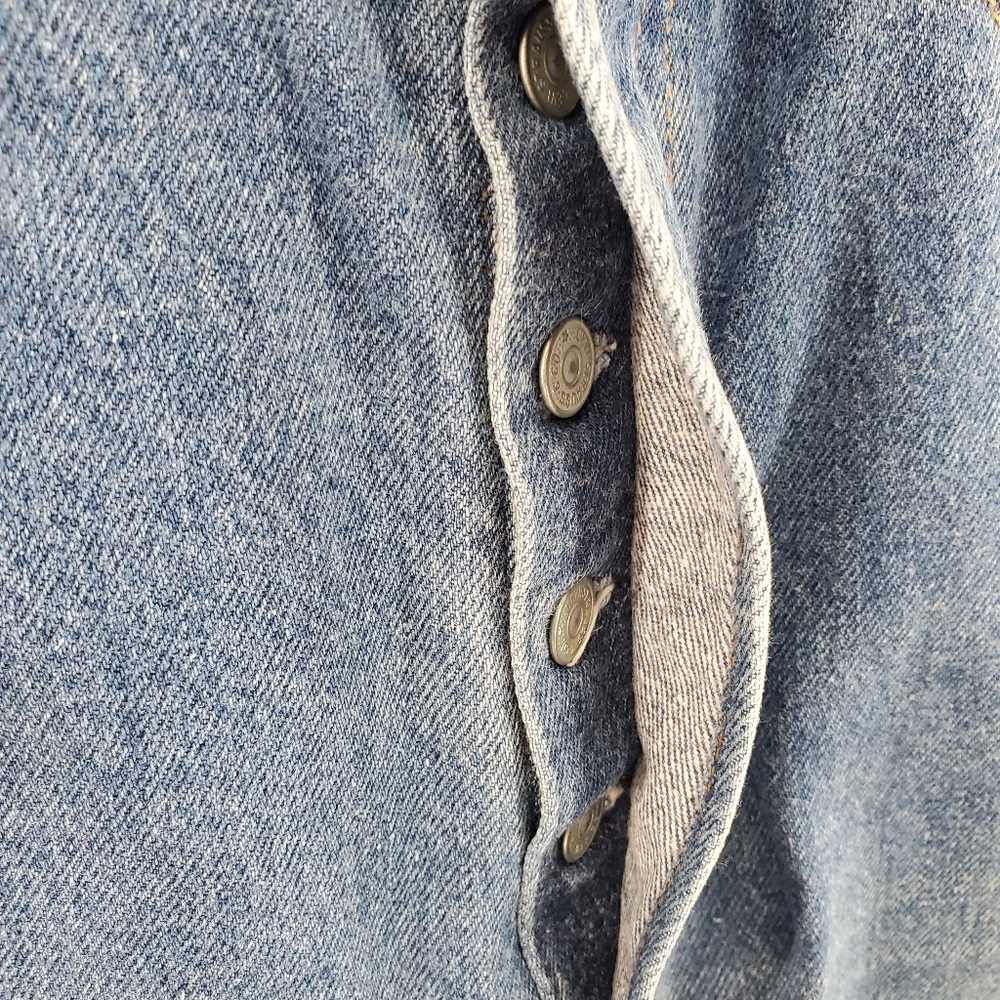 80s Levis 501 0115 Blue Jeans Mens 34x36 Buttonfly Wide Leg VTG USA (32x36) - Picture 10 of 13